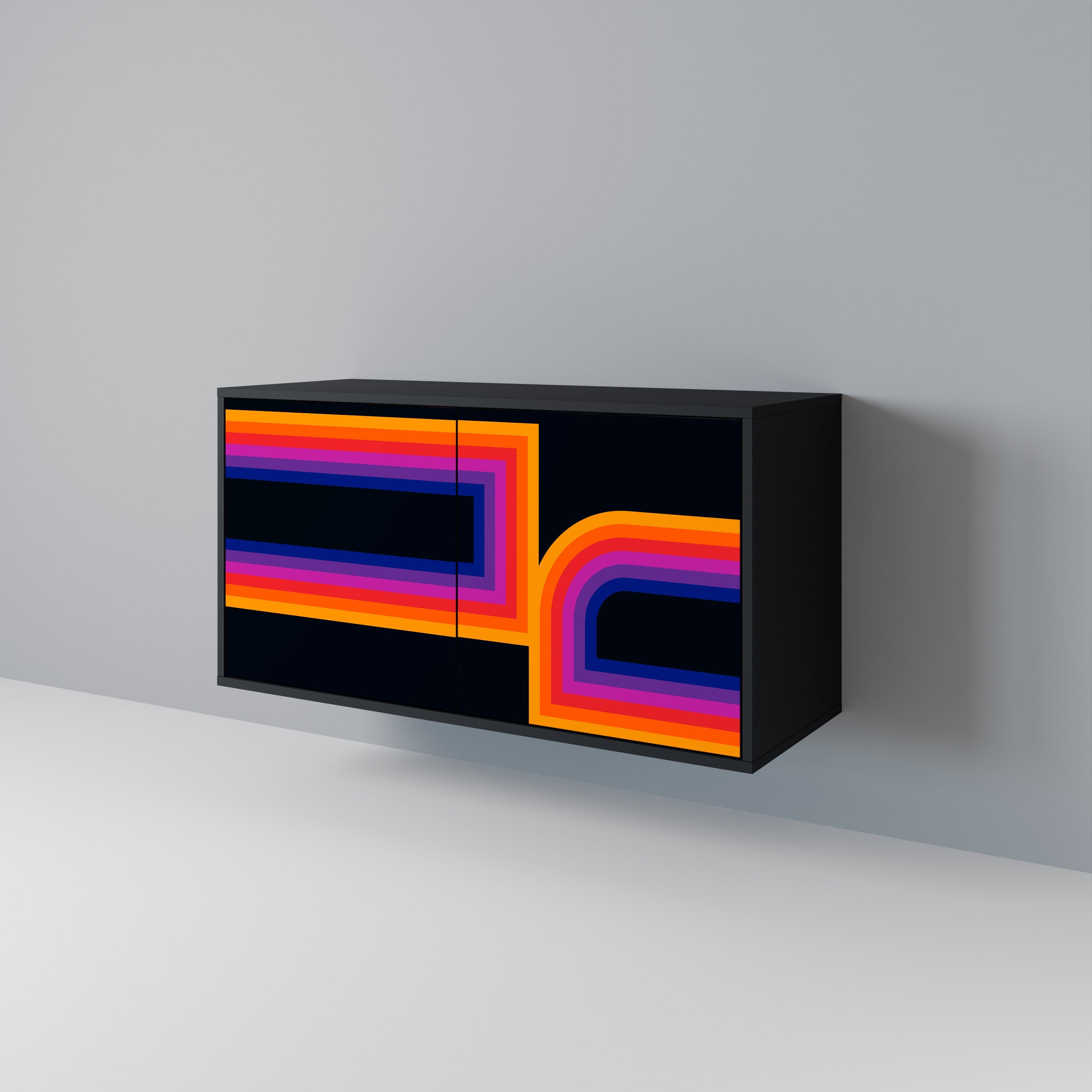 Buffet 2 portes BLINDED BY THE LIGHTS en finition noire