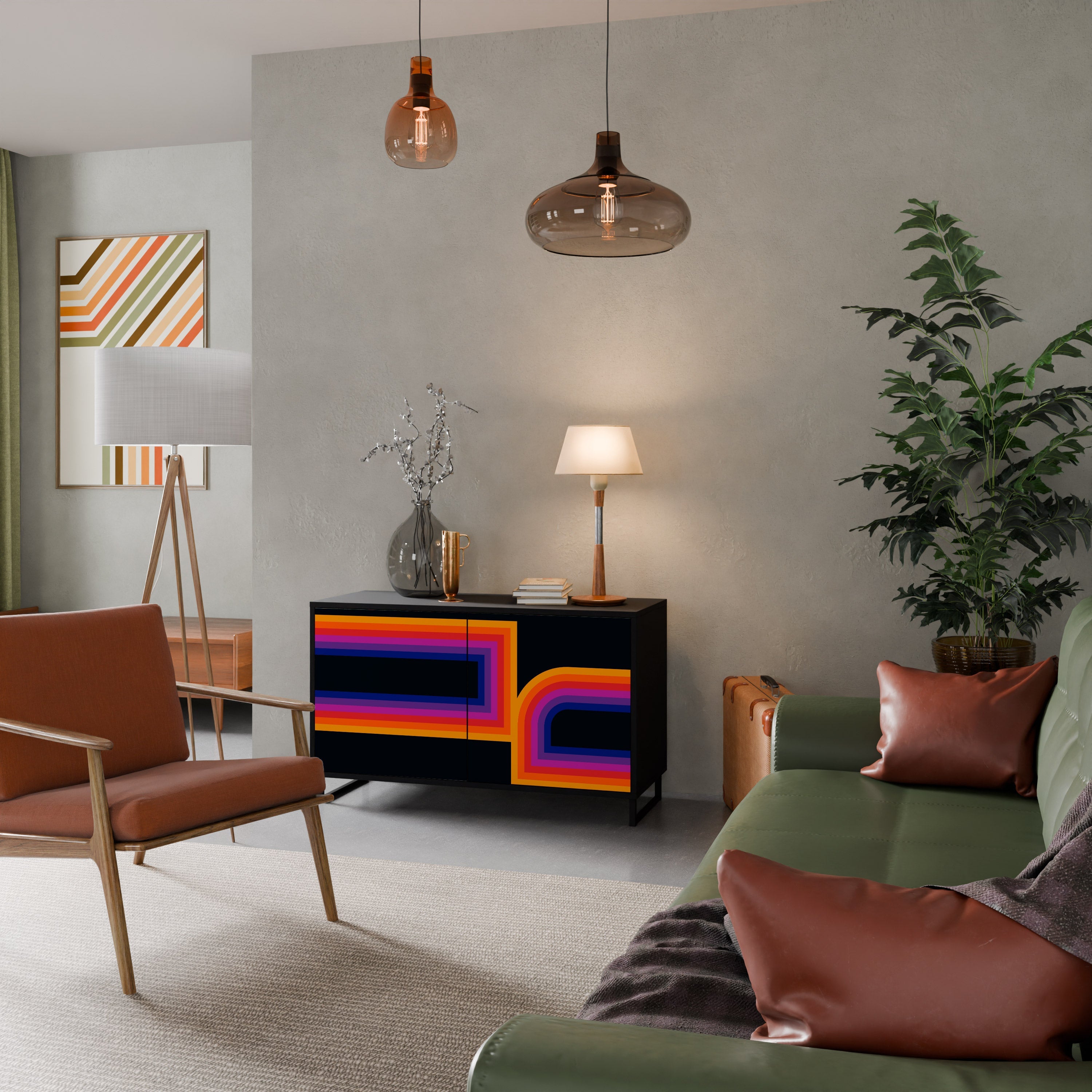 Buffet 2 portes BLINDED BY THE LIGHTS en finition noire