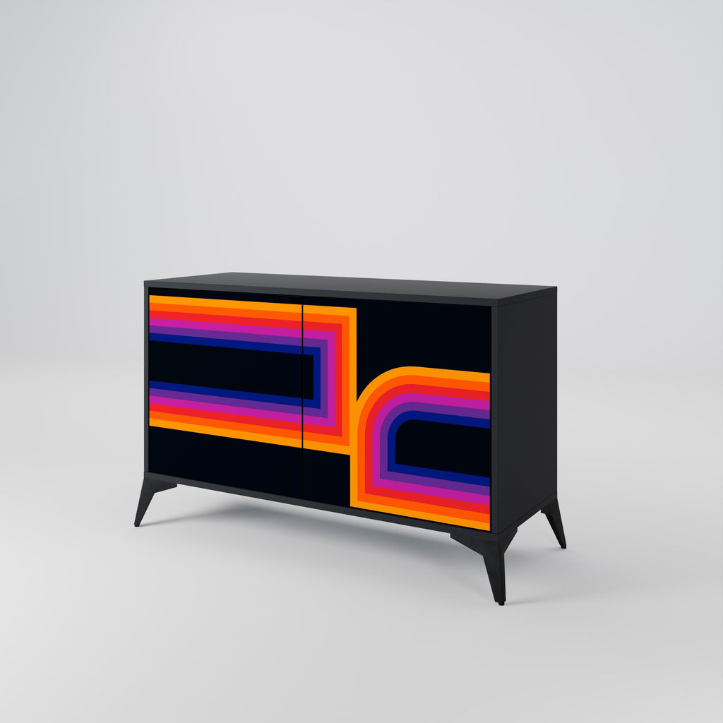 BLINDED BY THE LIGHTS 2-Door Sideboard in Black Finish