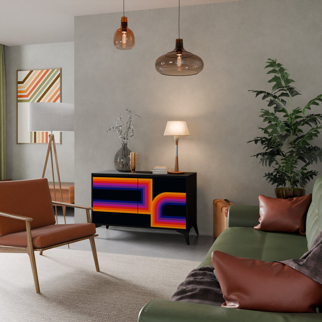 BLINDED BY THE LIGHTS 2-Door Sideboard in Black Finish