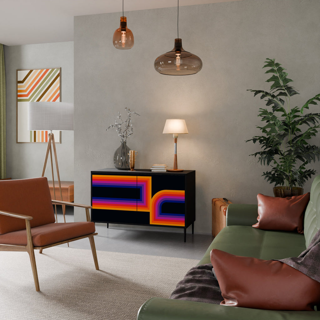 BLINDED BY THE LIGHTS 2-Door Sideboard in Black Finish