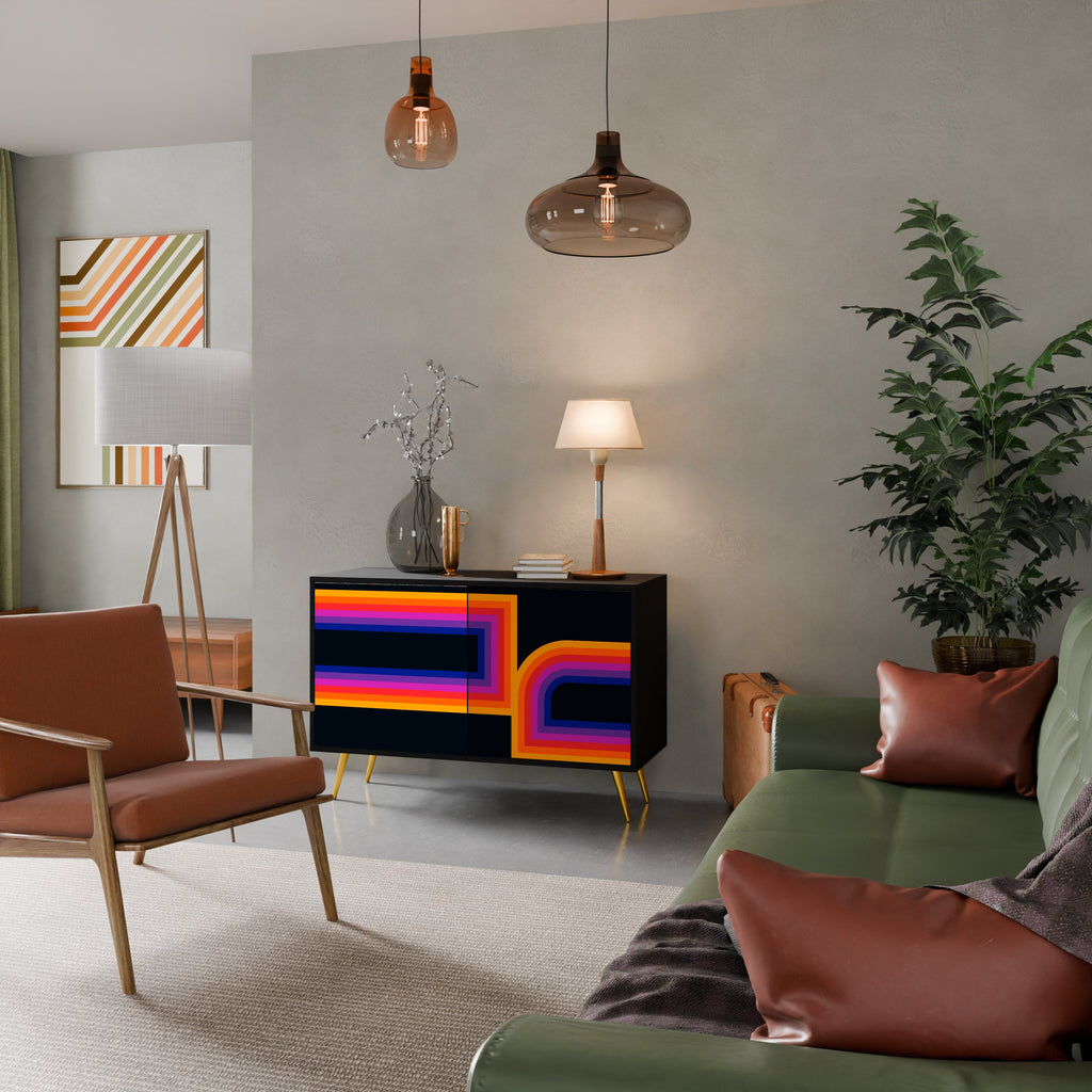 BLINDED BY THE LIGHTS 2-Door Sideboard in Black Finish