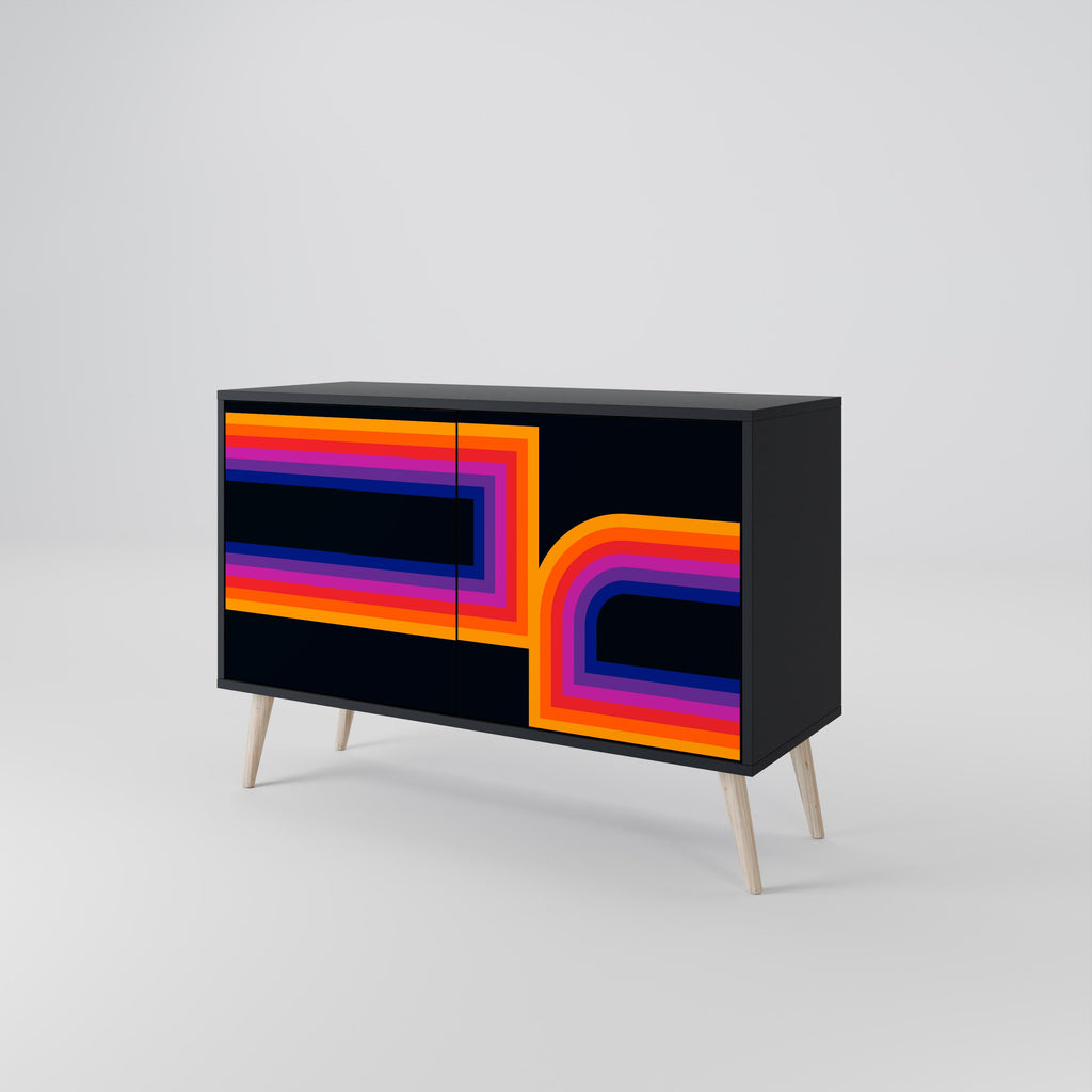 BLINDED BY THE LIGHTS 2-Door Sideboard in Black Finish