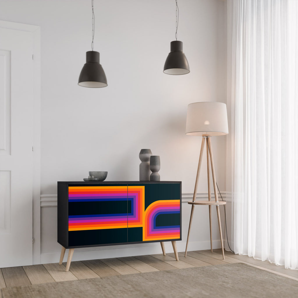 BLINDED BY THE LIGHTS 2-Door Sideboard in Black Finish