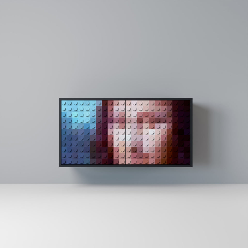 Buffet 2 portes CONSTRUCTIVE ART en finition noire