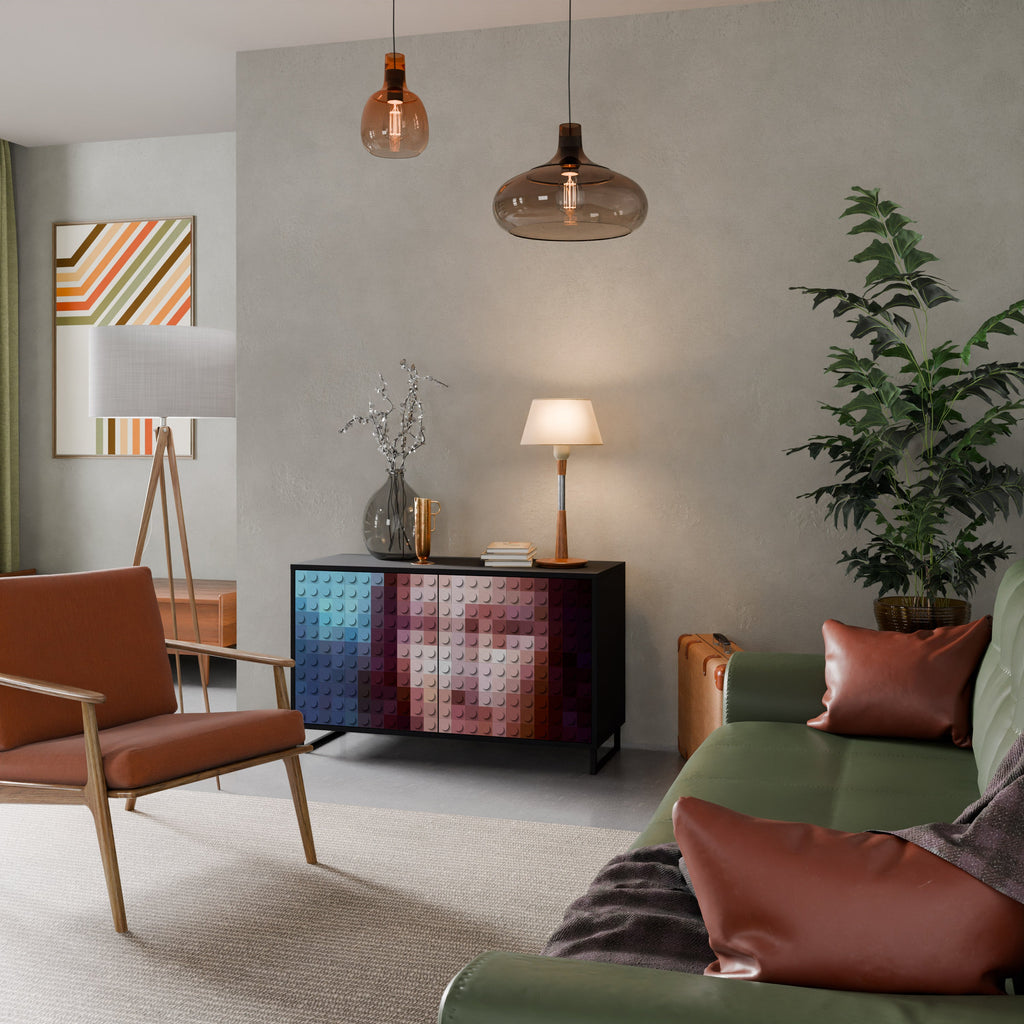 Buffet 2 portes CONSTRUCTIVE ART en finition noire