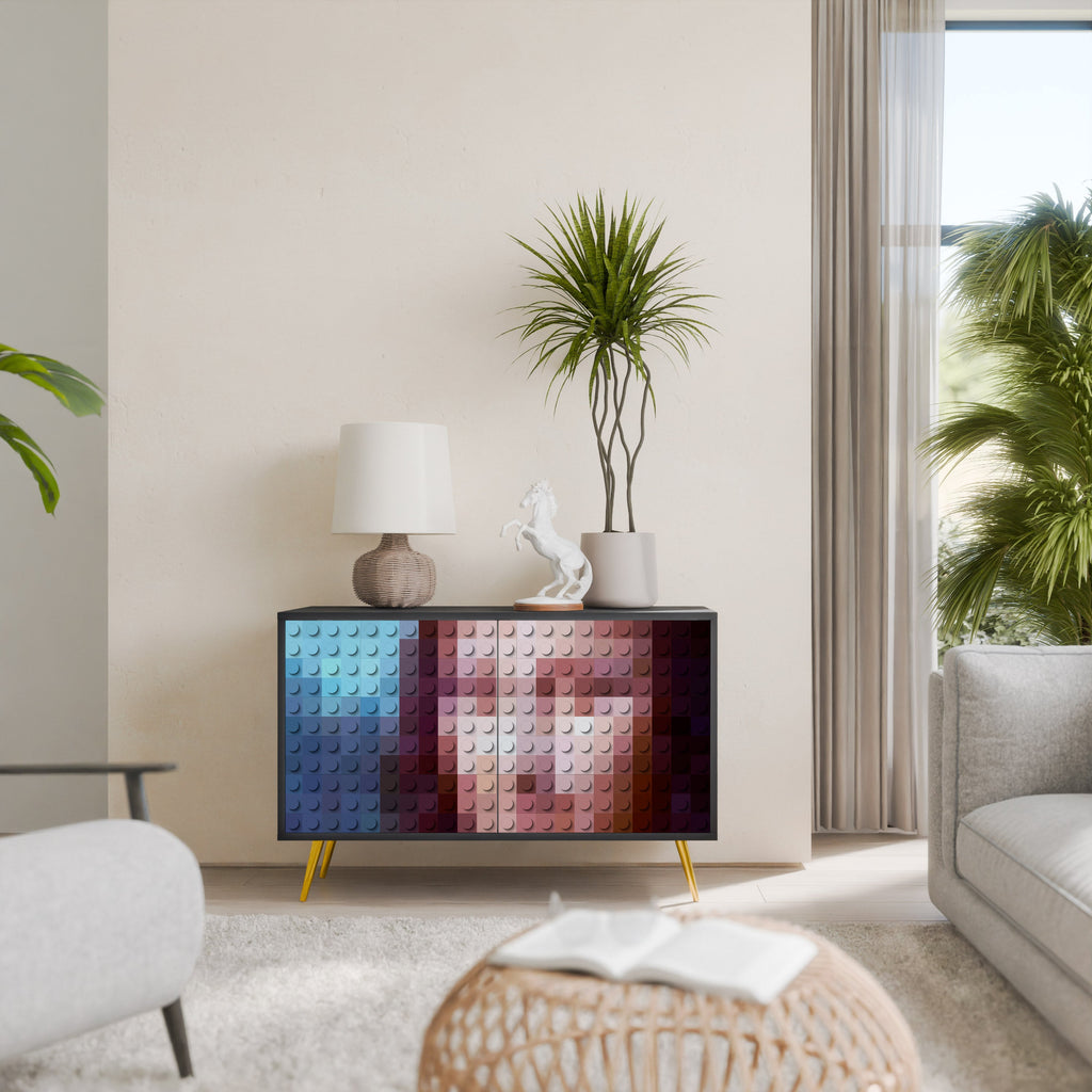 Buffet 2 portes CONSTRUCTIVE ART en finition noire