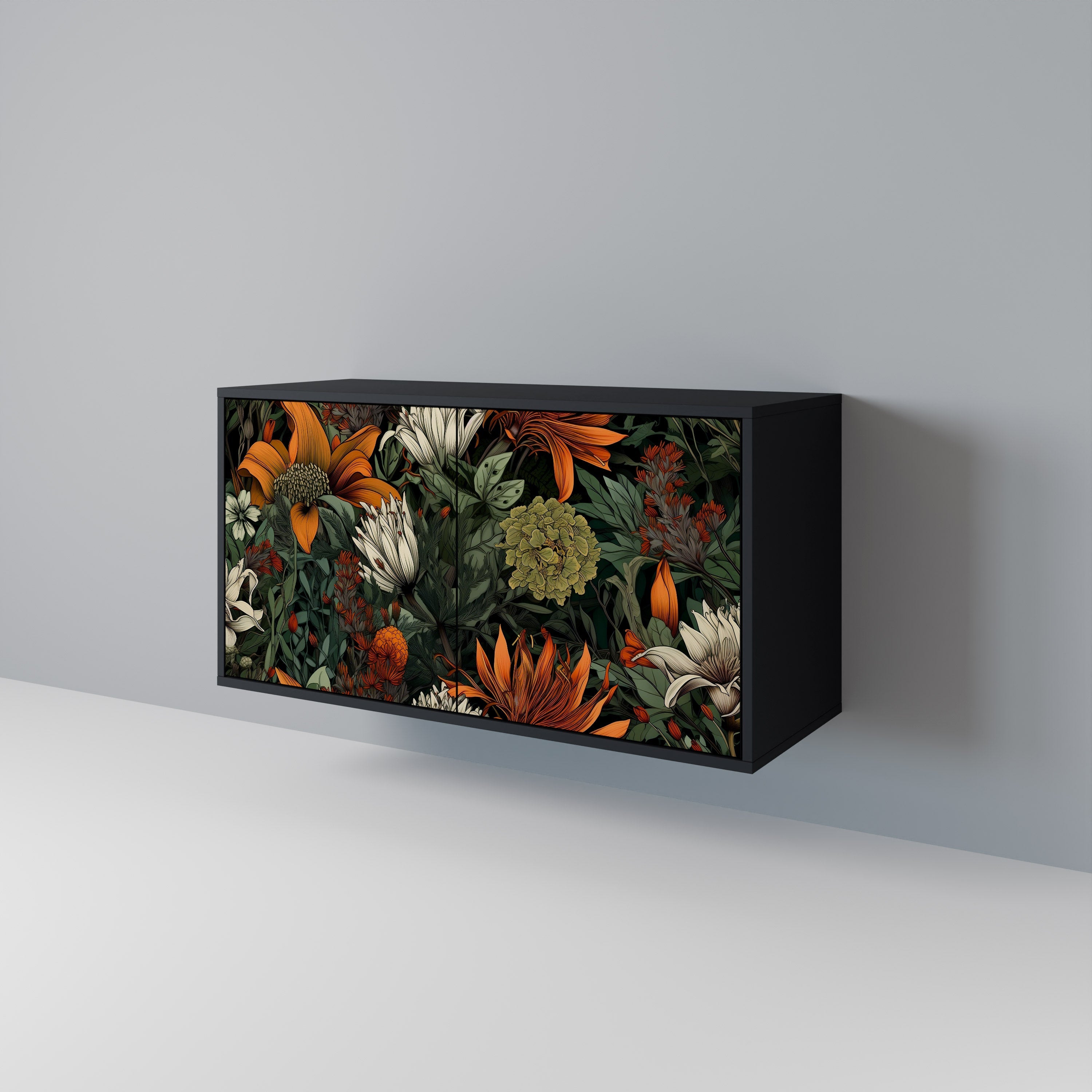 Buffet 2 portes MIDNIGHT SPROUT en finition noire