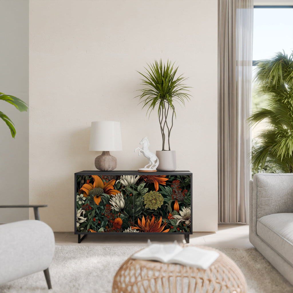 Buffet 2 portes MIDNIGHT SPROUT en finition noire