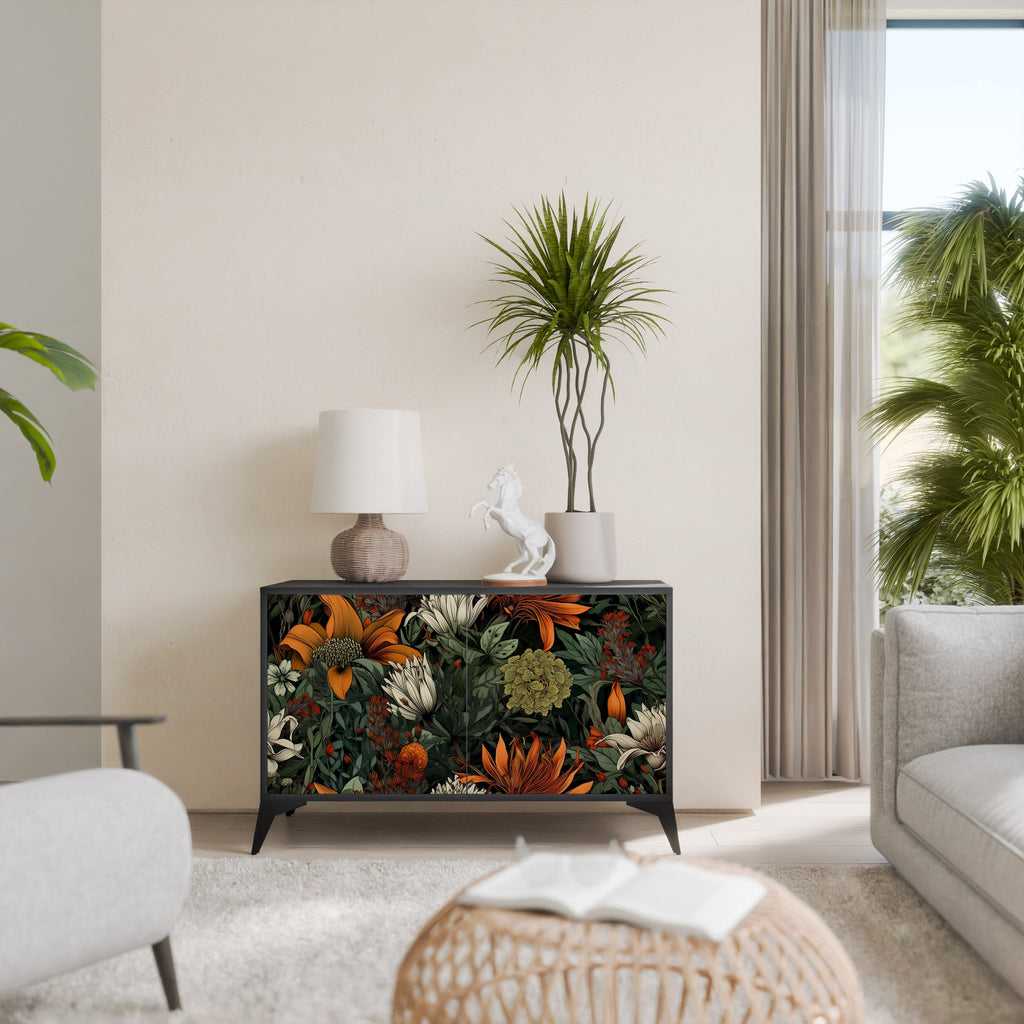 Buffet 2 portes MIDNIGHT SPROUT en finition noire