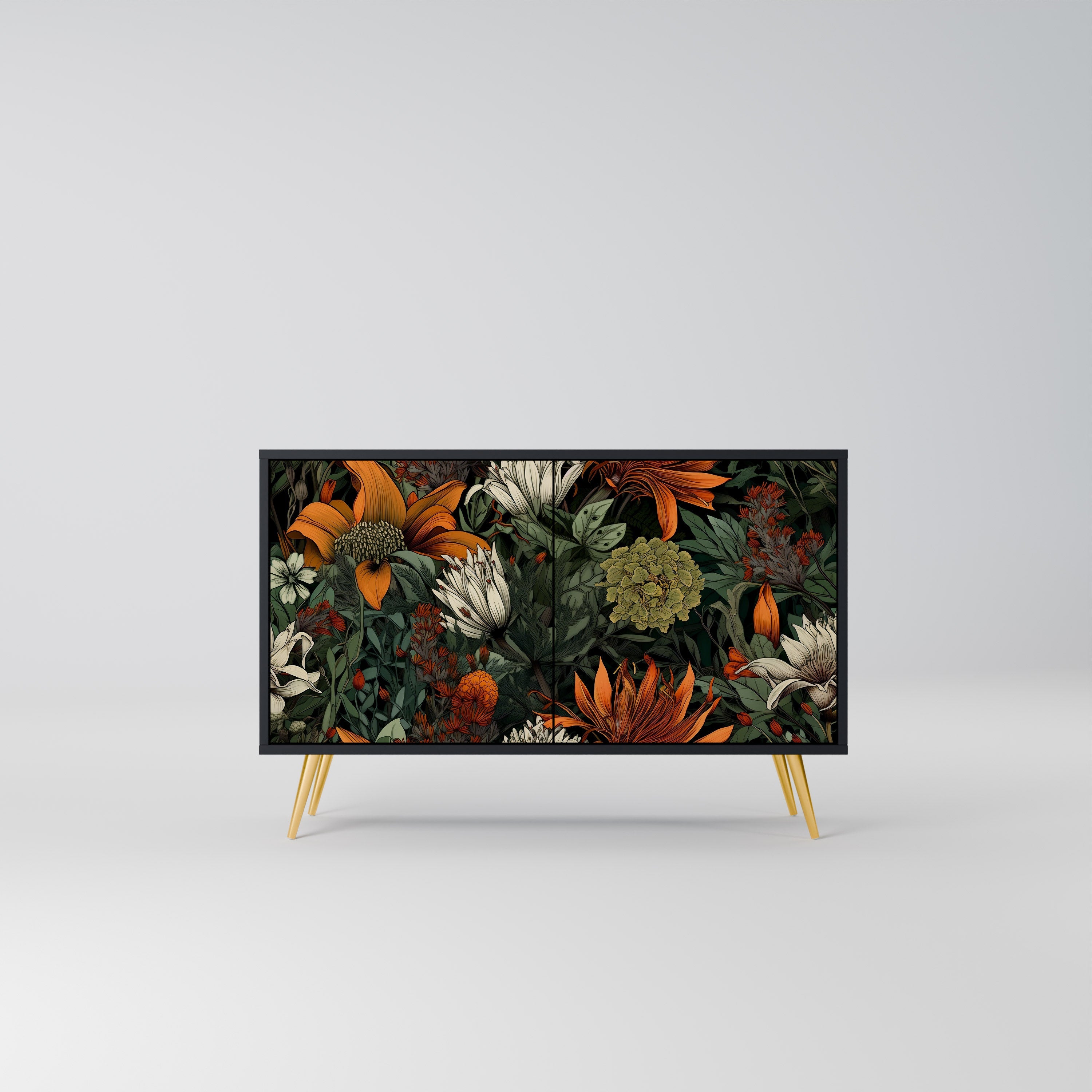 Buffet 2 portes MIDNIGHT SPROUT en finition noire