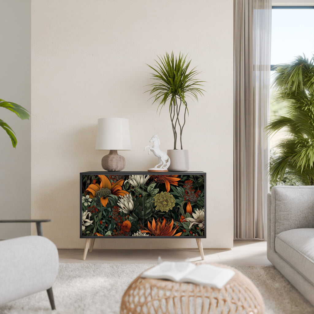 Buffet 2 portes MIDNIGHT SPROUT en finition noire