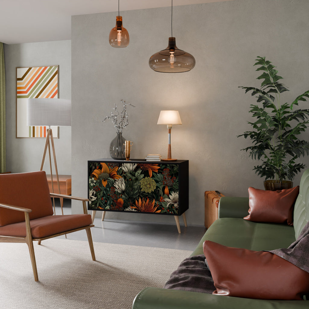 Buffet 2 portes MIDNIGHT SPROUT en finition noire