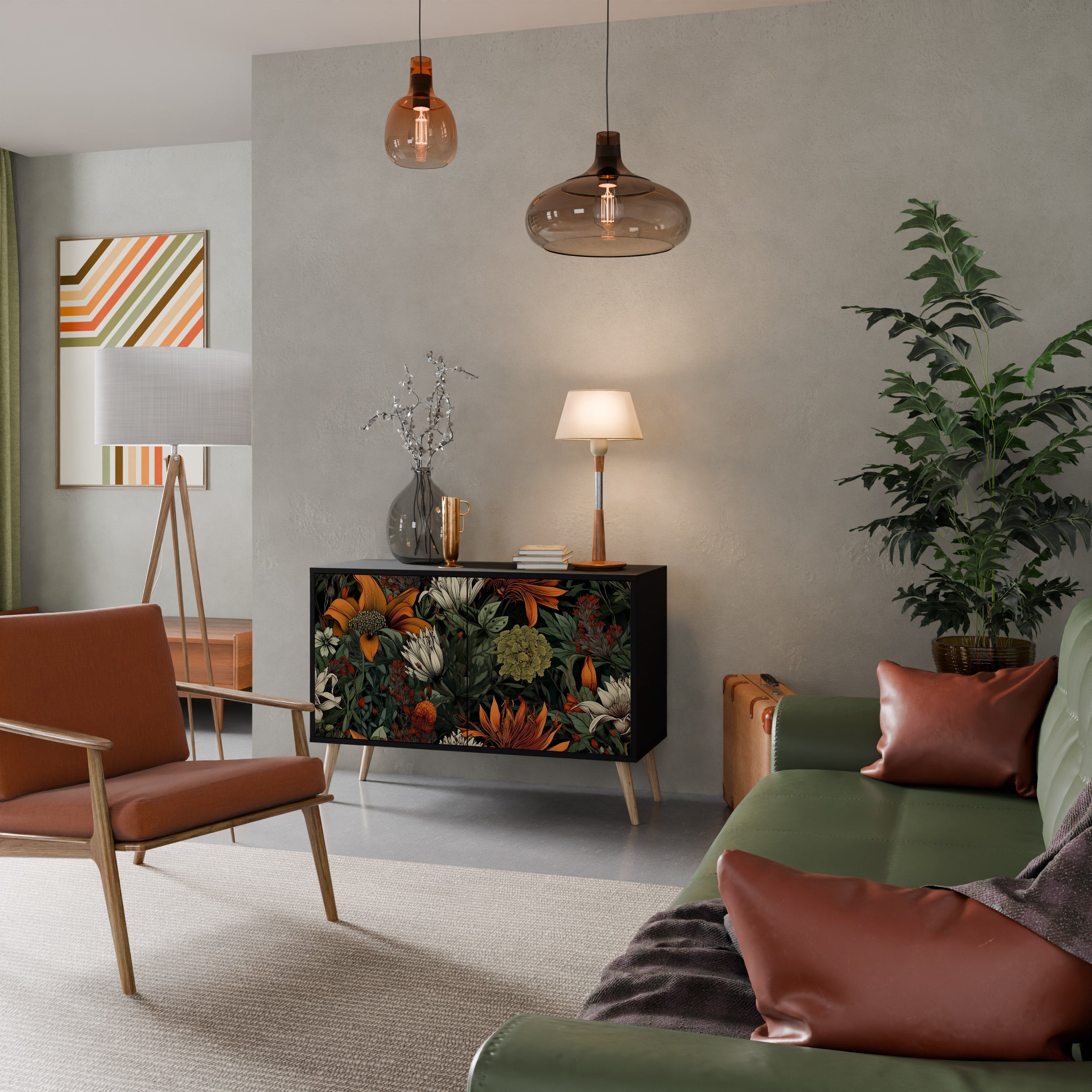 Buffet 2 portes MIDNIGHT SPROUT en finition noire