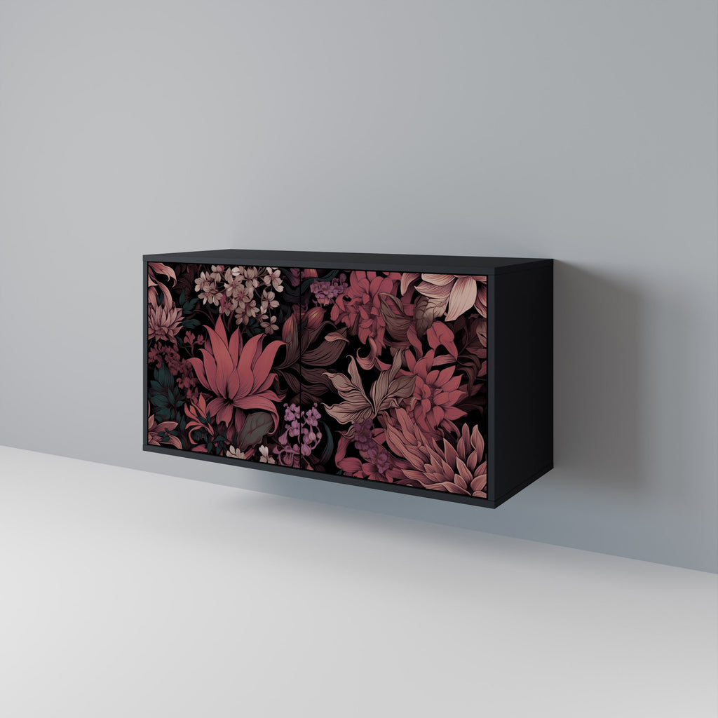Buffet 2 portes FLORAL WHISPER finition noire