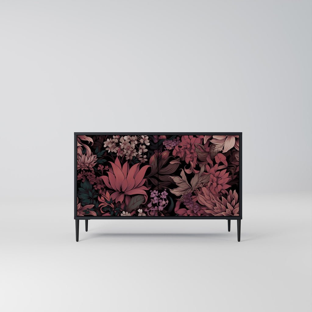 Buffet 2 portes FLORAL WHISPER finition noire