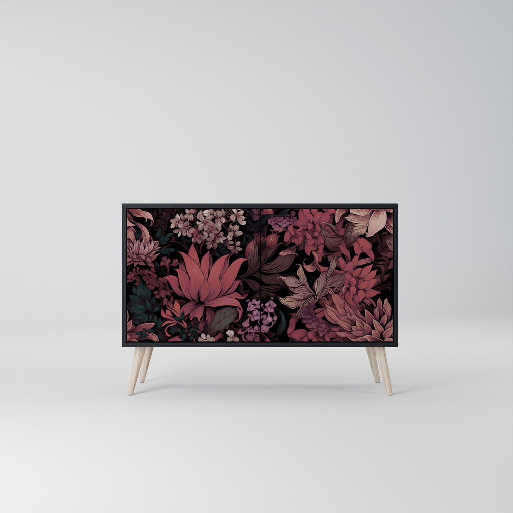 Buffet 2 portes FLORAL WHISPER finition noire