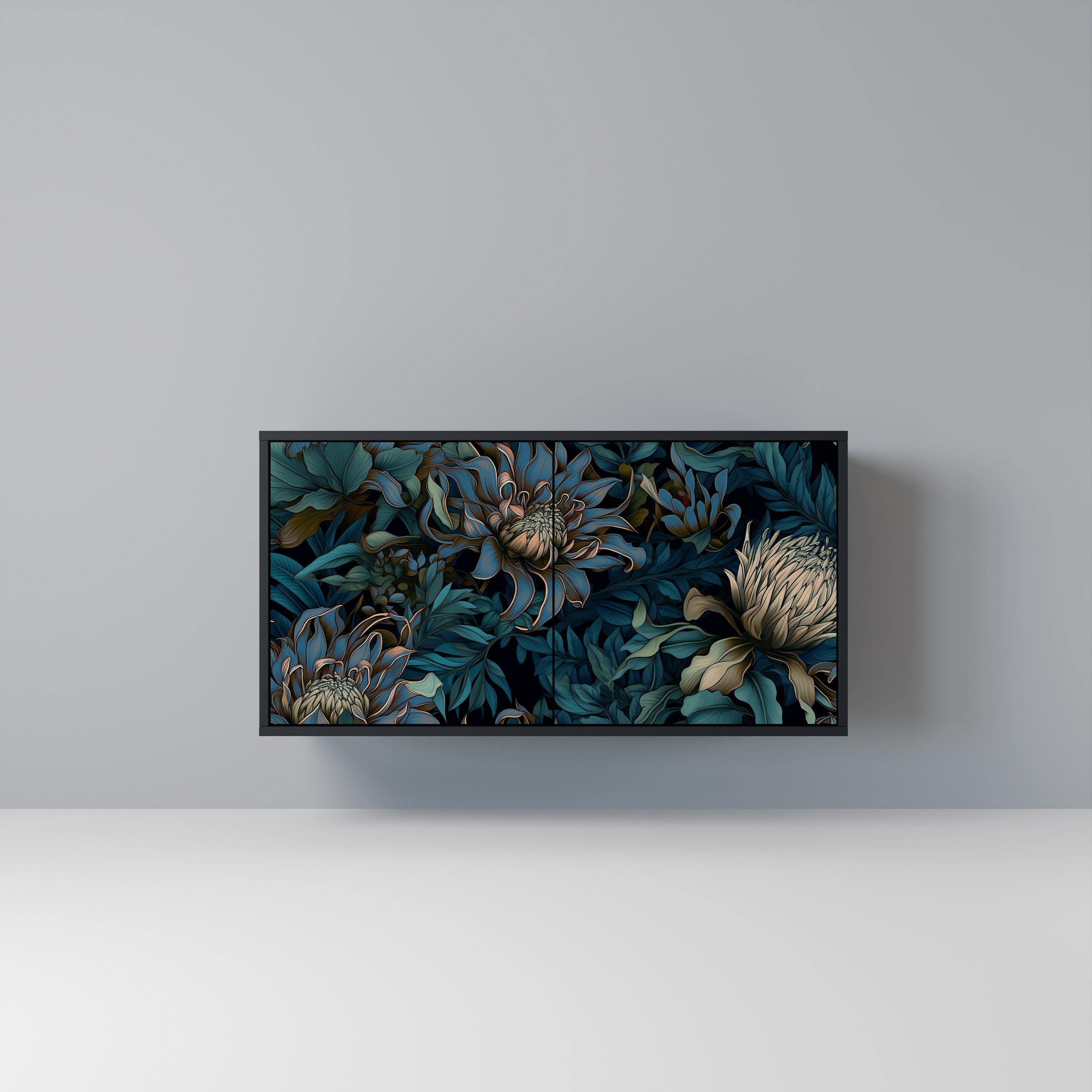 Buffet 2 portes TWILIGHT BLOOM finition noire