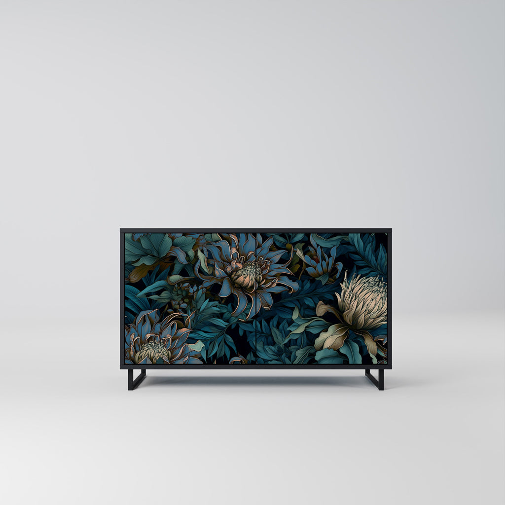 Buffet 2 portes TWILIGHT BLOOM finition noire
