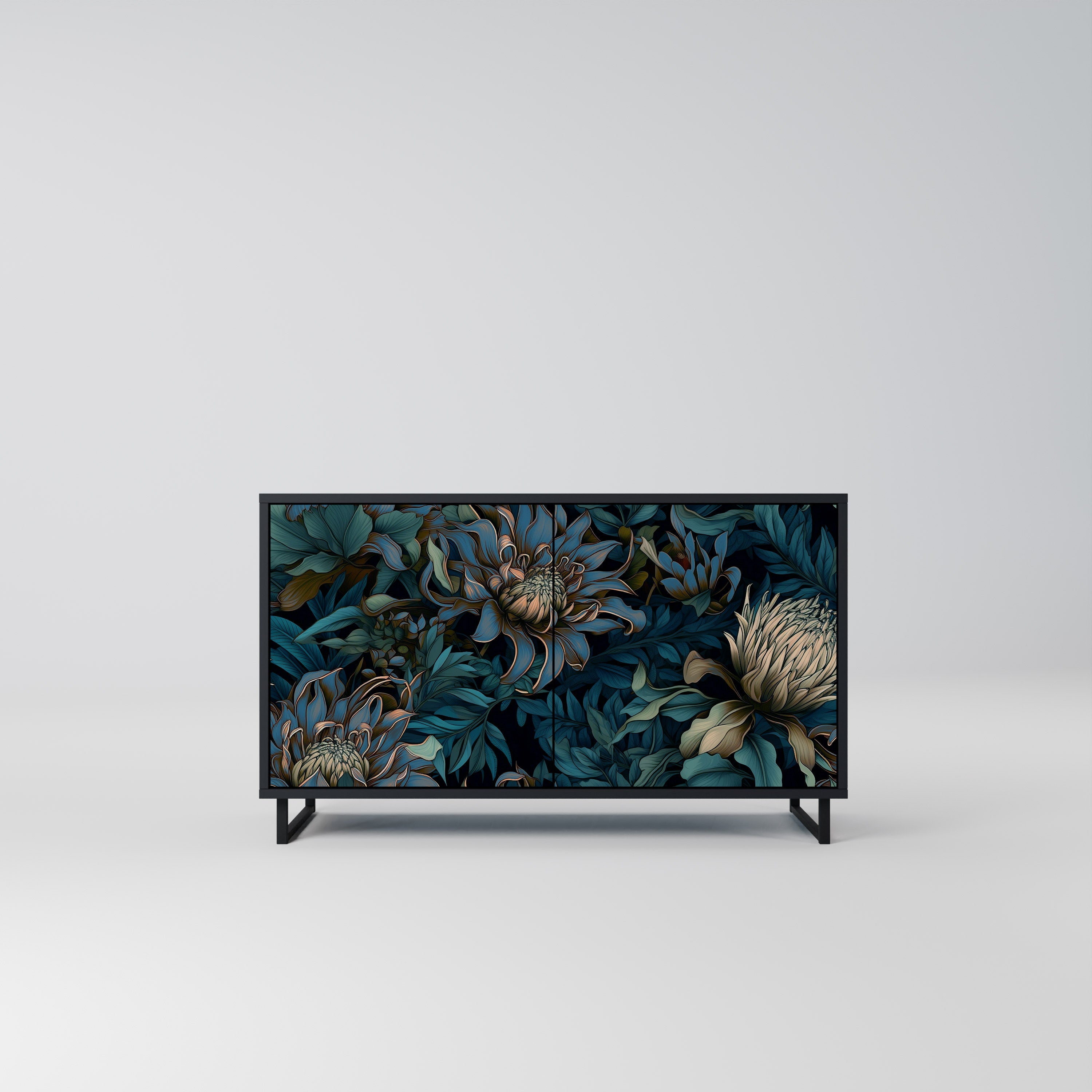 Buffet 2 portes TWILIGHT BLOOM finition noire