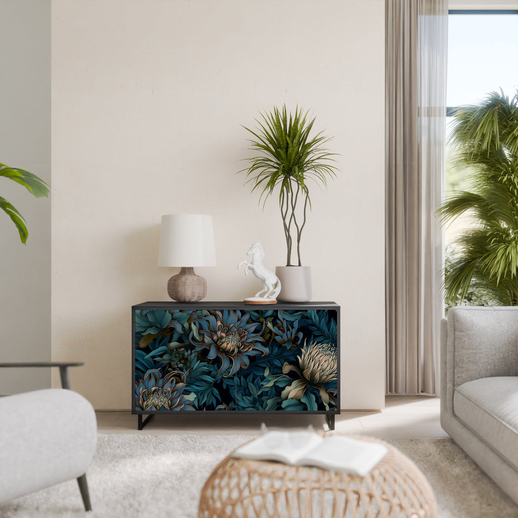 Buffet 2 portes TWILIGHT BLOOM finition noire