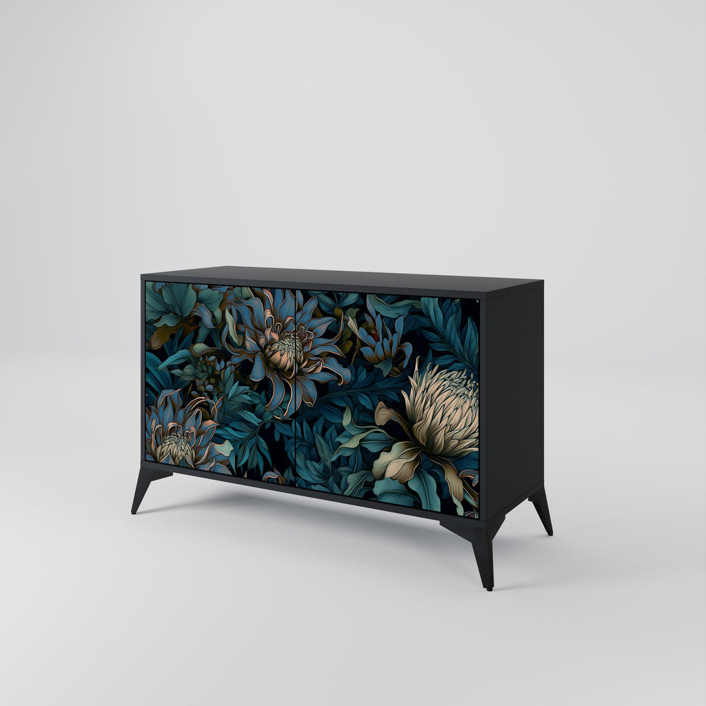 Buffet 2 portes TWILIGHT BLOOM finition noire