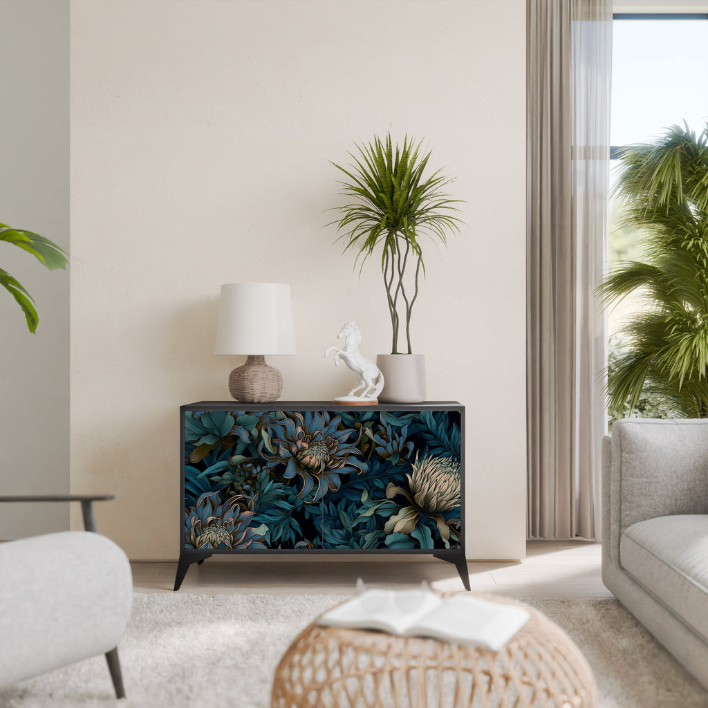 Buffet 2 portes TWILIGHT BLOOM finition noire