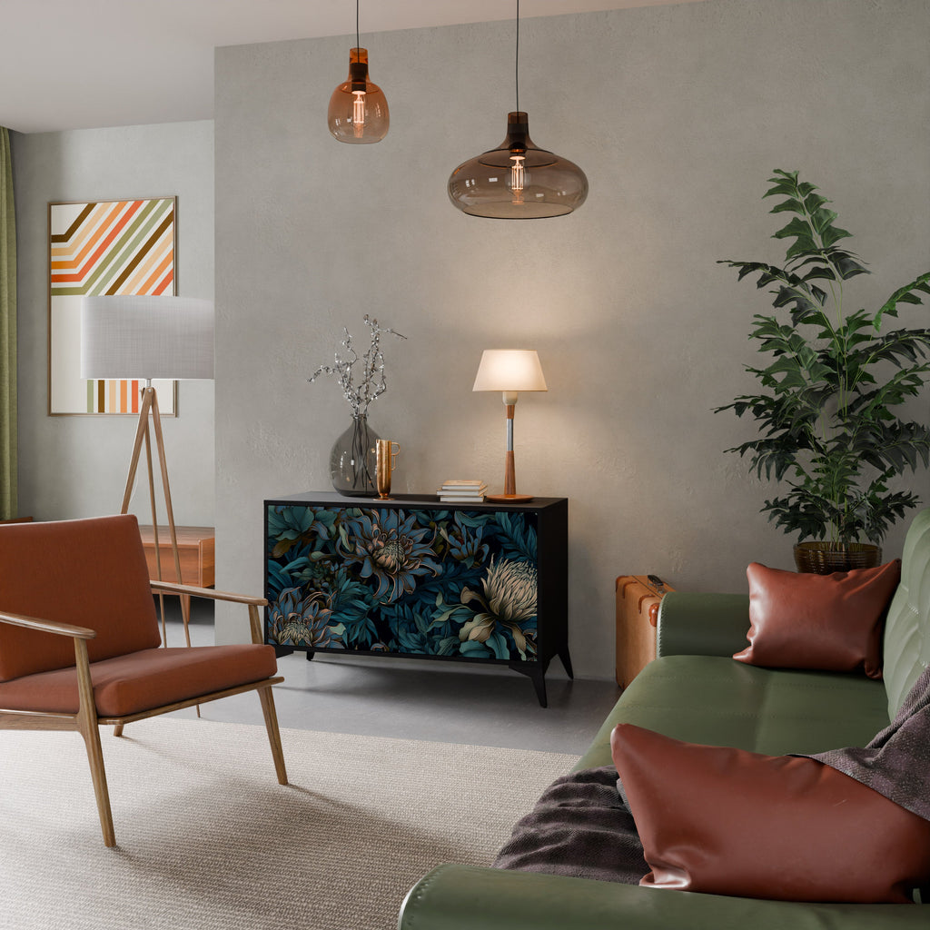 Buffet 2 portes TWILIGHT BLOOM finition noire