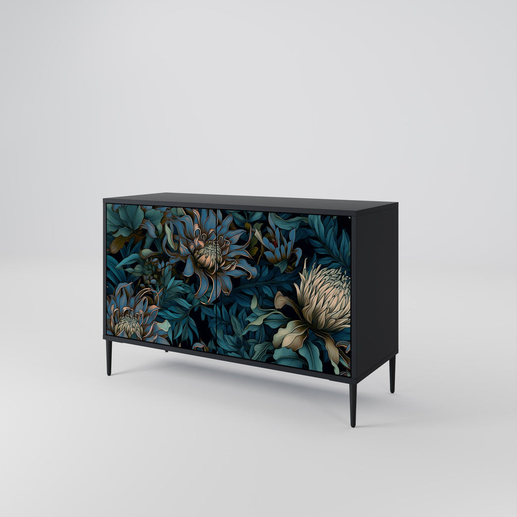 Buffet 2 portes TWILIGHT BLOOM finition noire