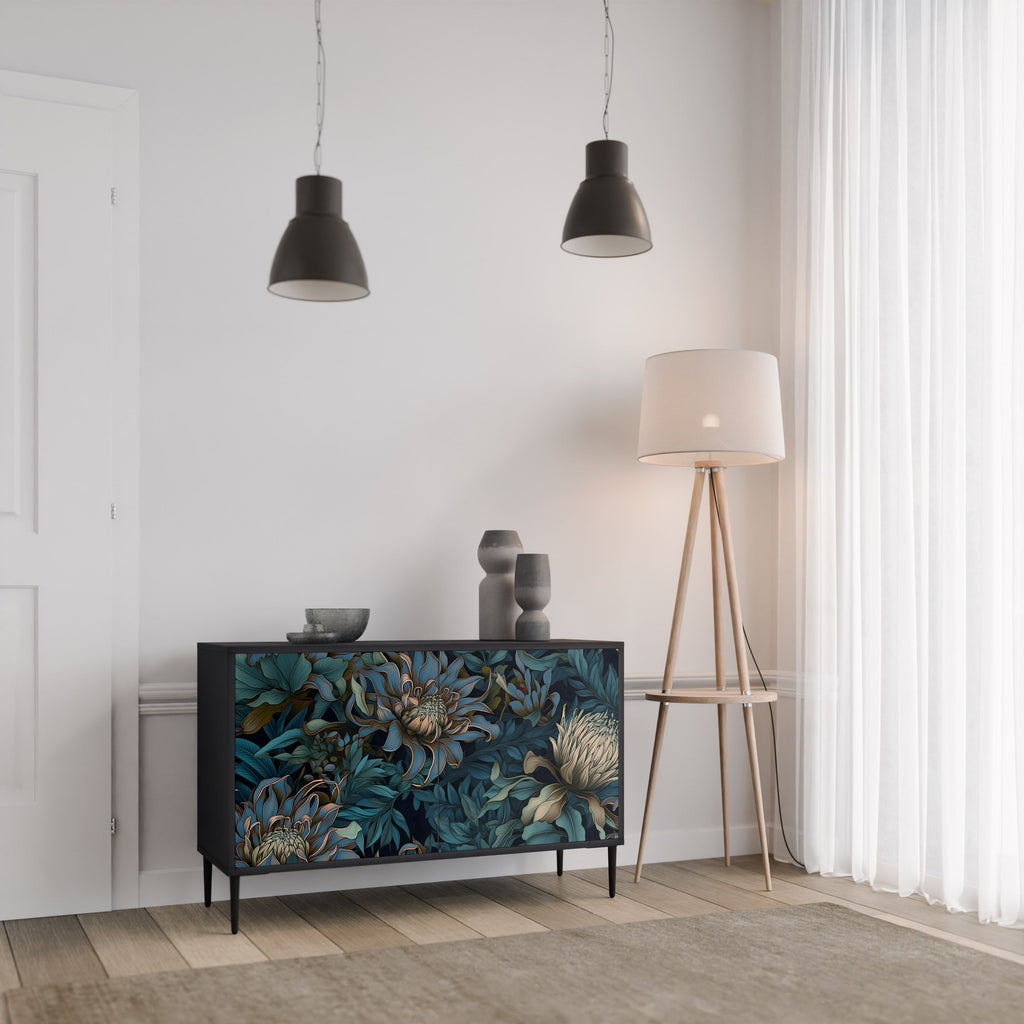 Buffet 2 portes TWILIGHT BLOOM finition noire