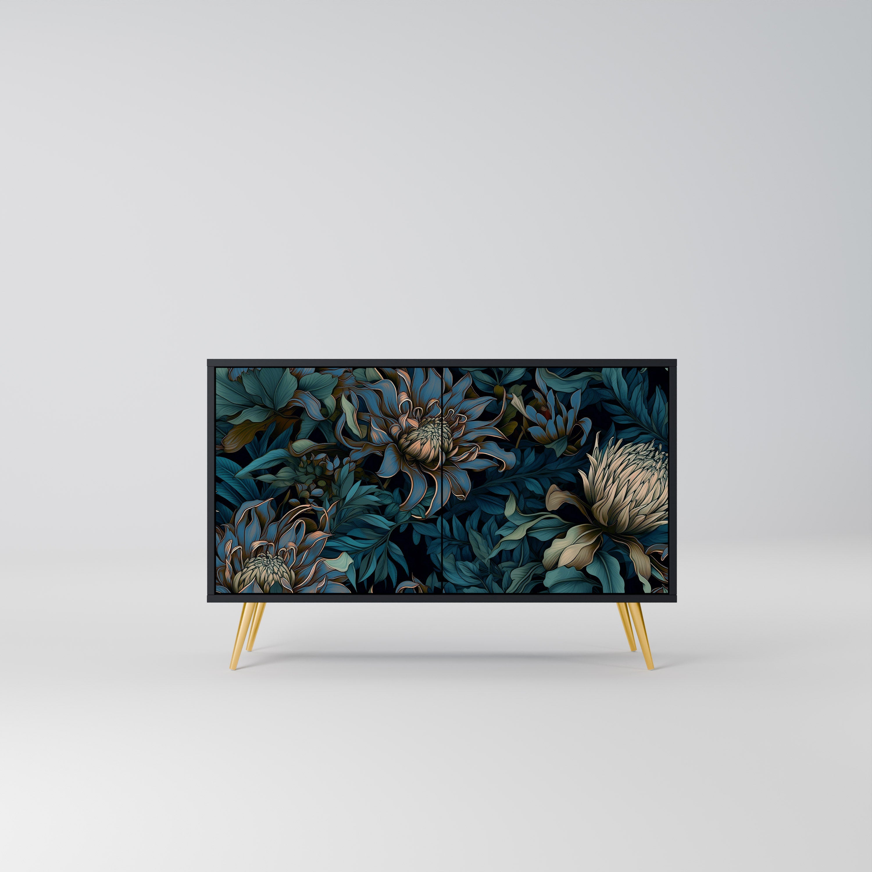 Buffet 2 portes TWILIGHT BLOOM finition noire