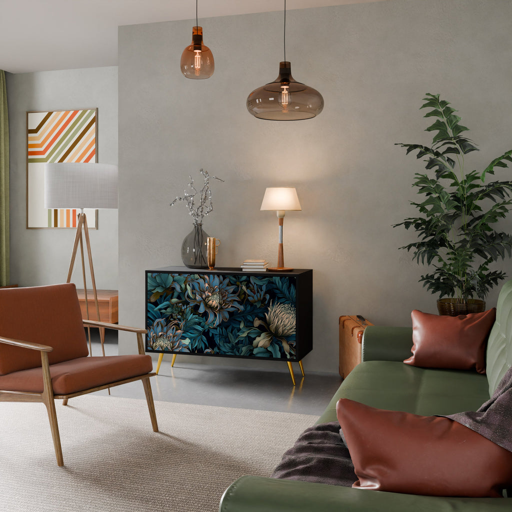 Buffet 2 portes TWILIGHT BLOOM finition noire