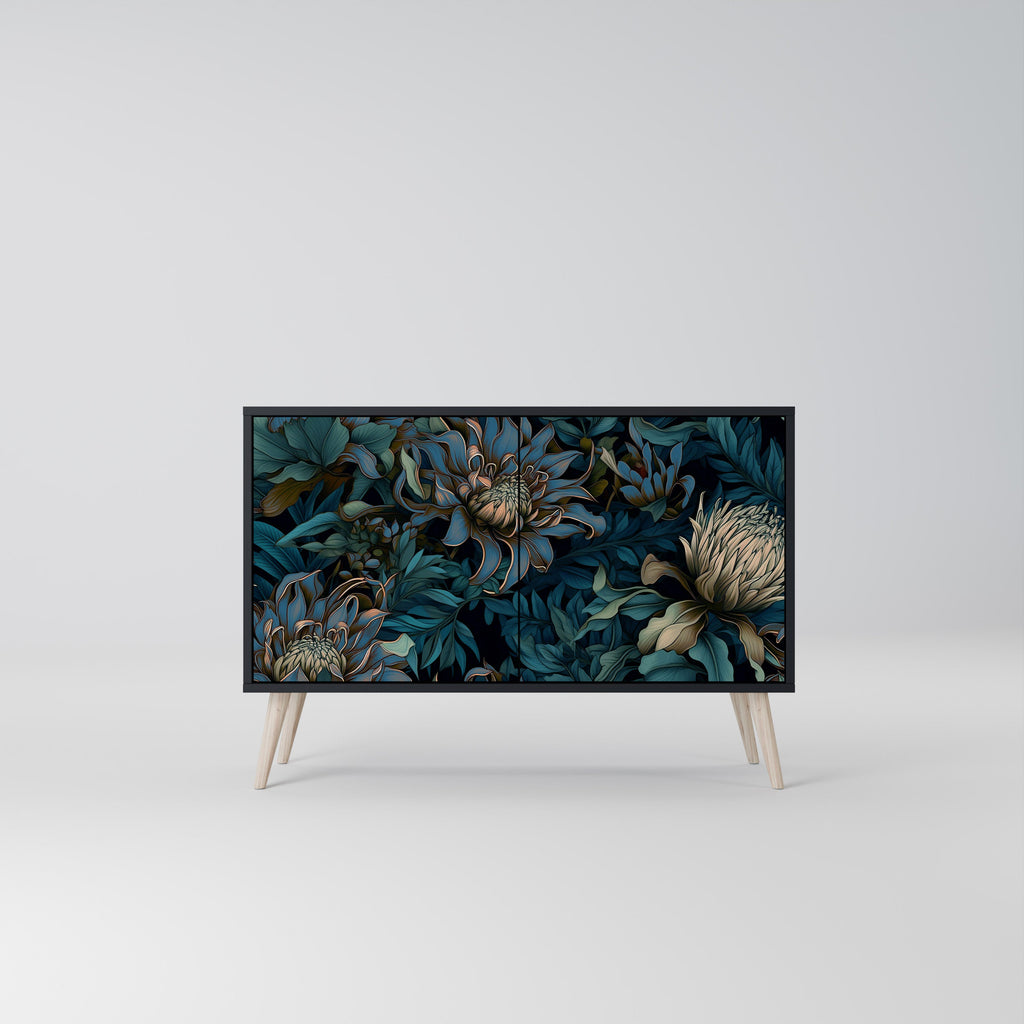 Buffet 2 portes TWILIGHT BLOOM finition noire