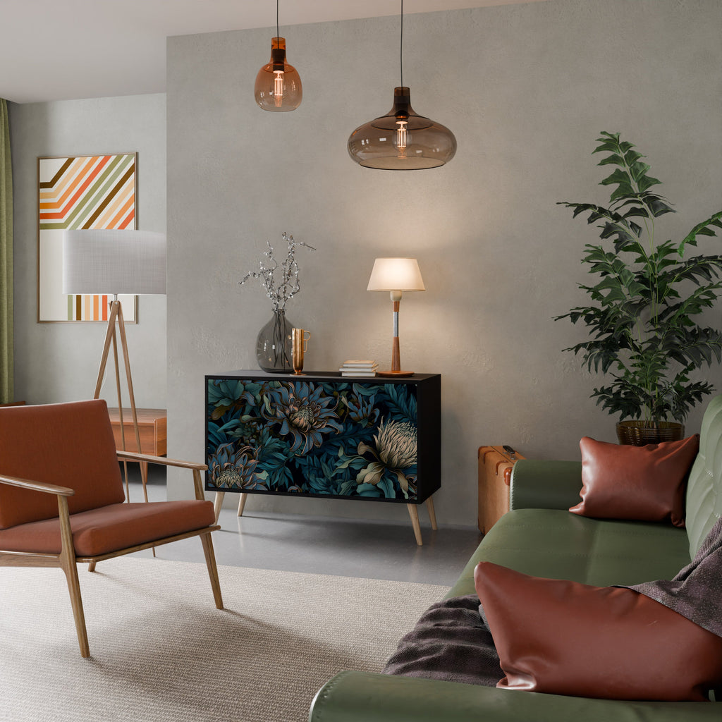 Buffet 2 portes TWILIGHT BLOOM finition noire