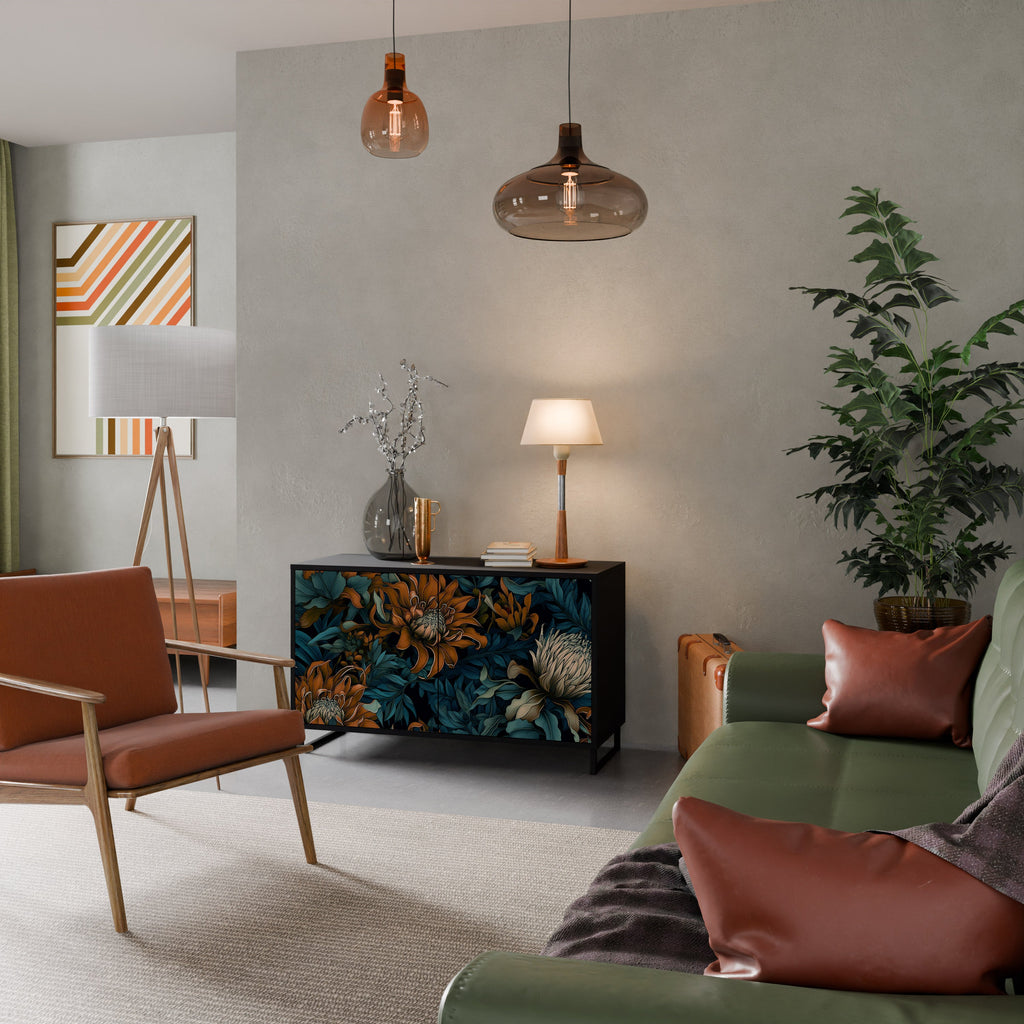 Buffet 2 portes MORNING BLOOM finition noire