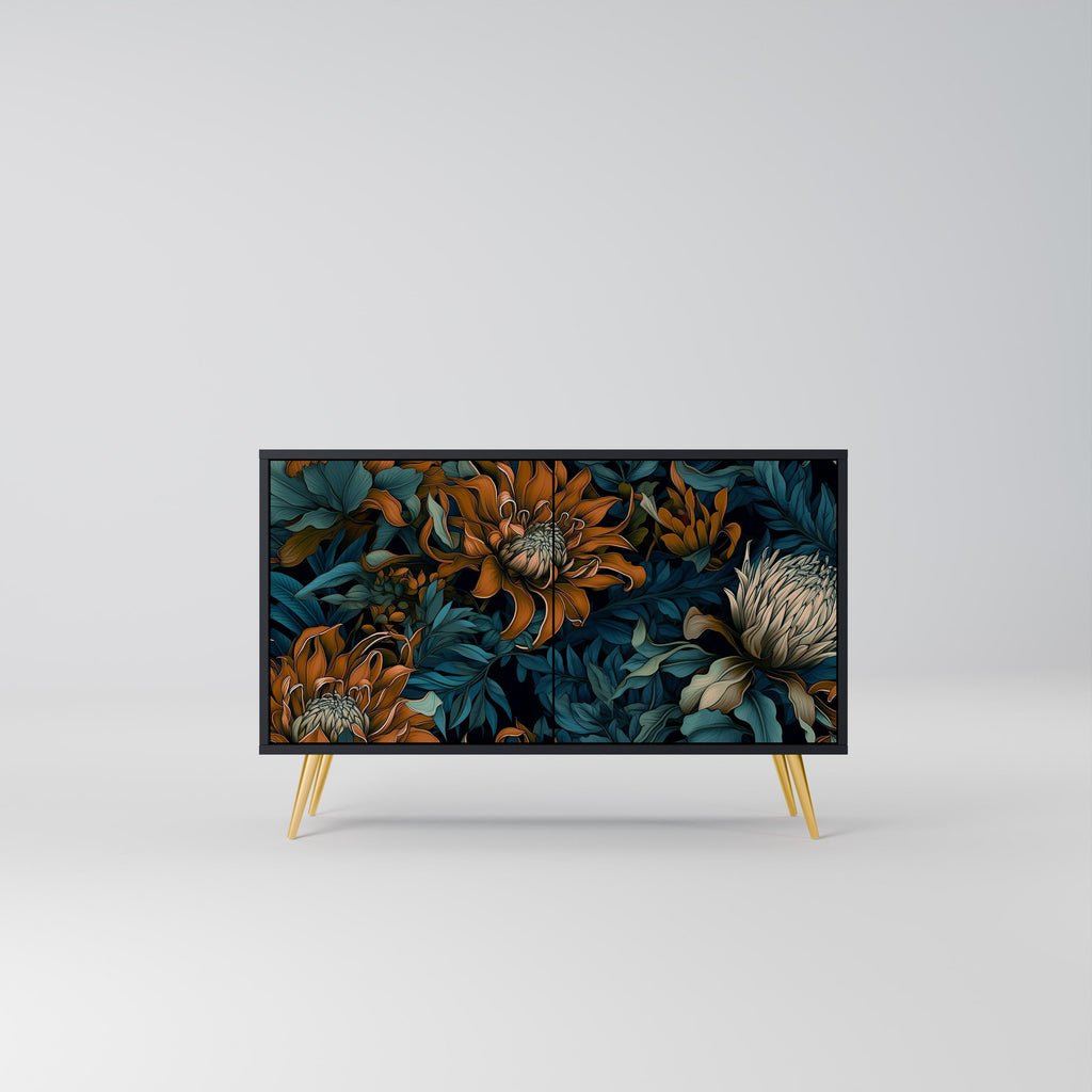 Buffet 2 portes MORNING BLOOM finition noire