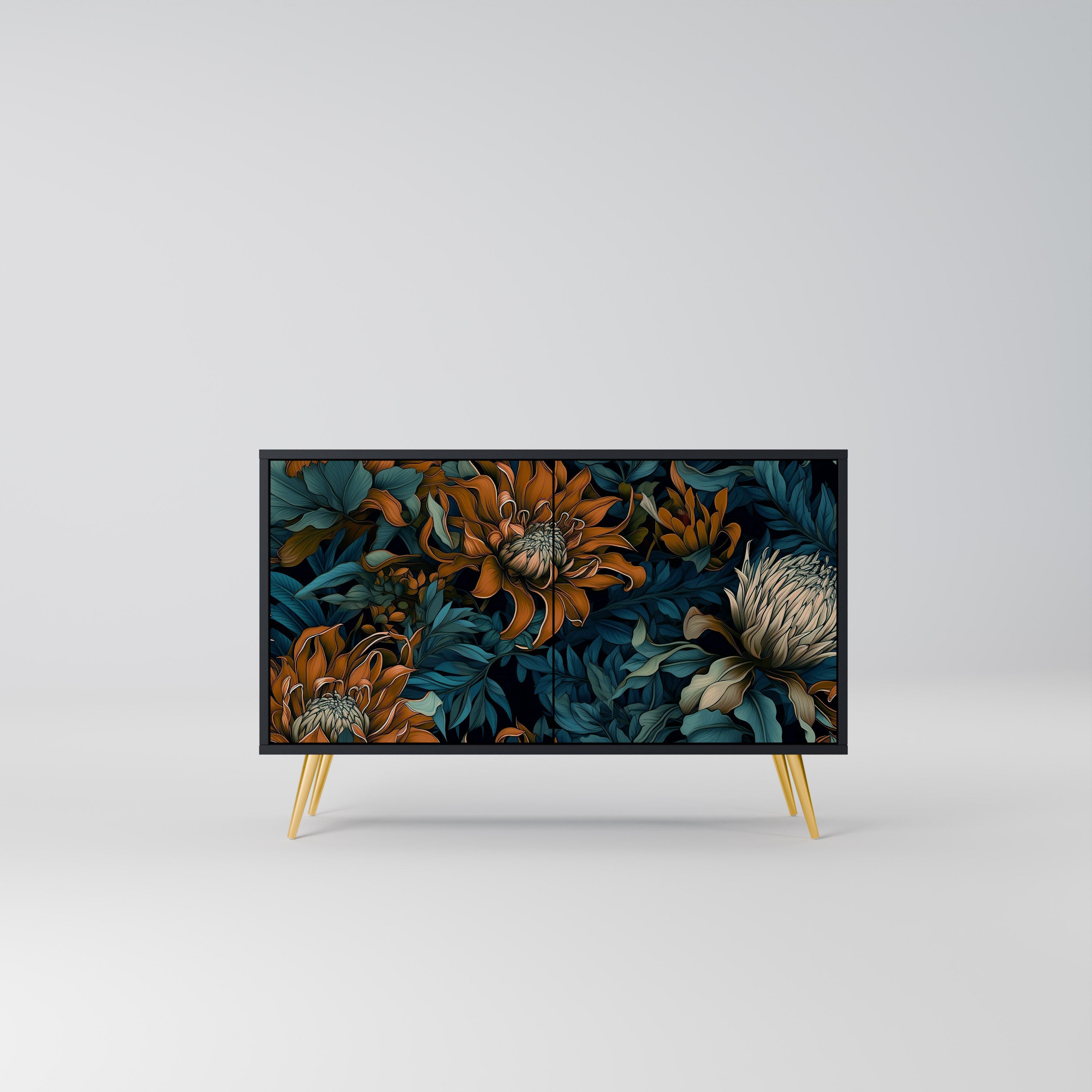 Buffet 2 portes MORNING BLOOM finition noire