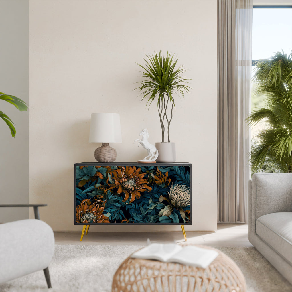 Buffet 2 portes MORNING BLOOM finition noire