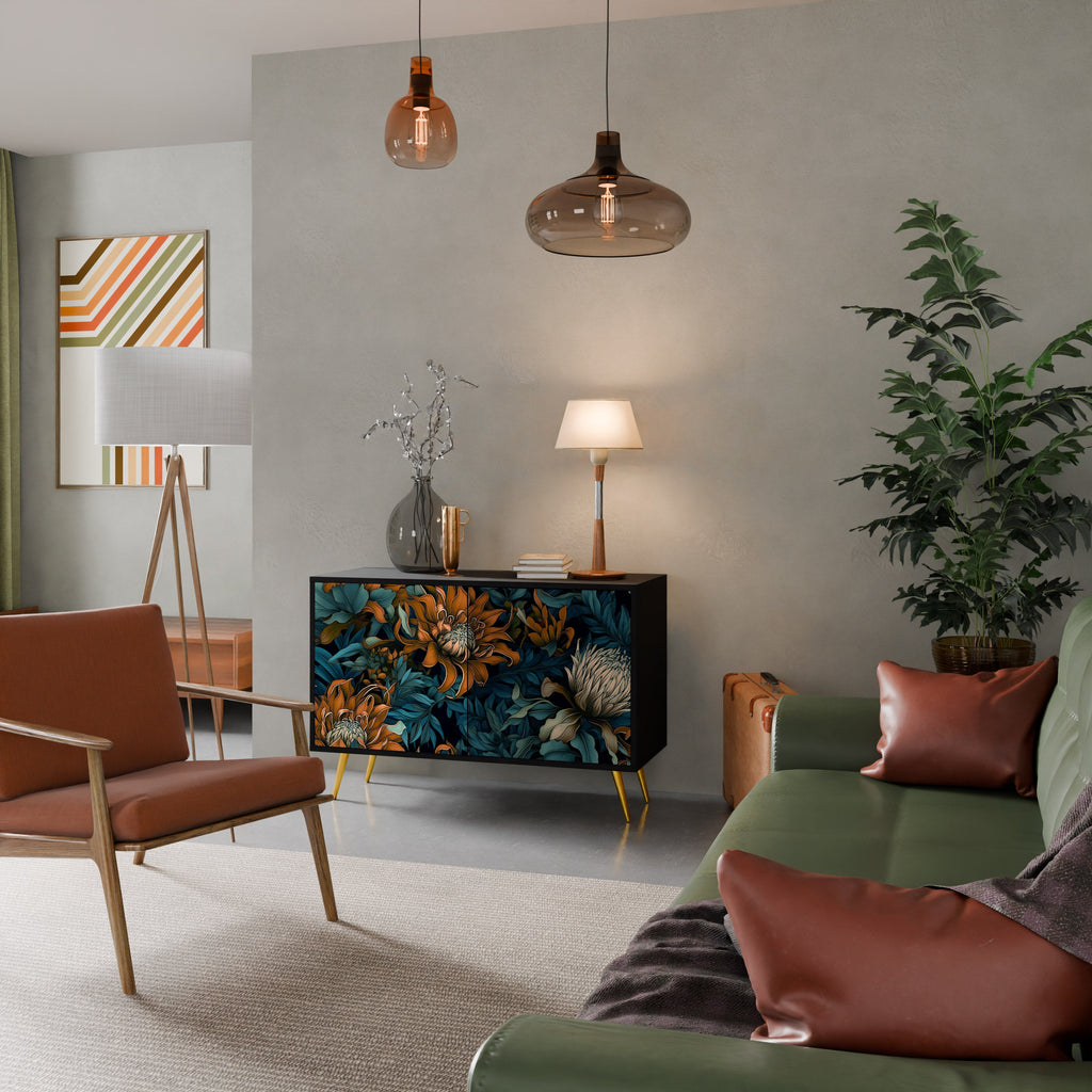 Buffet 2 portes MORNING BLOOM finition noire