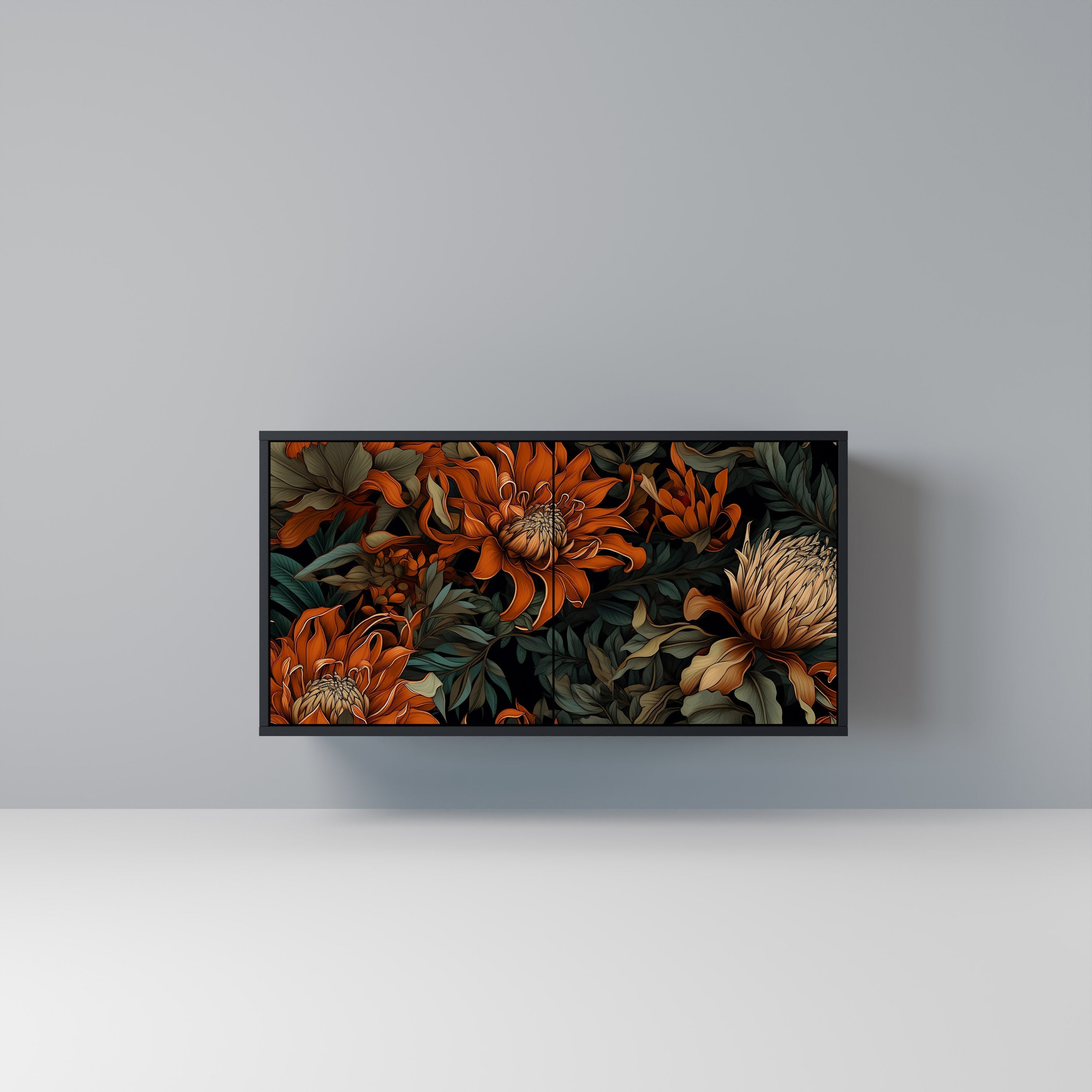 Buffet 2 portes DAWN BLOOM finition noire