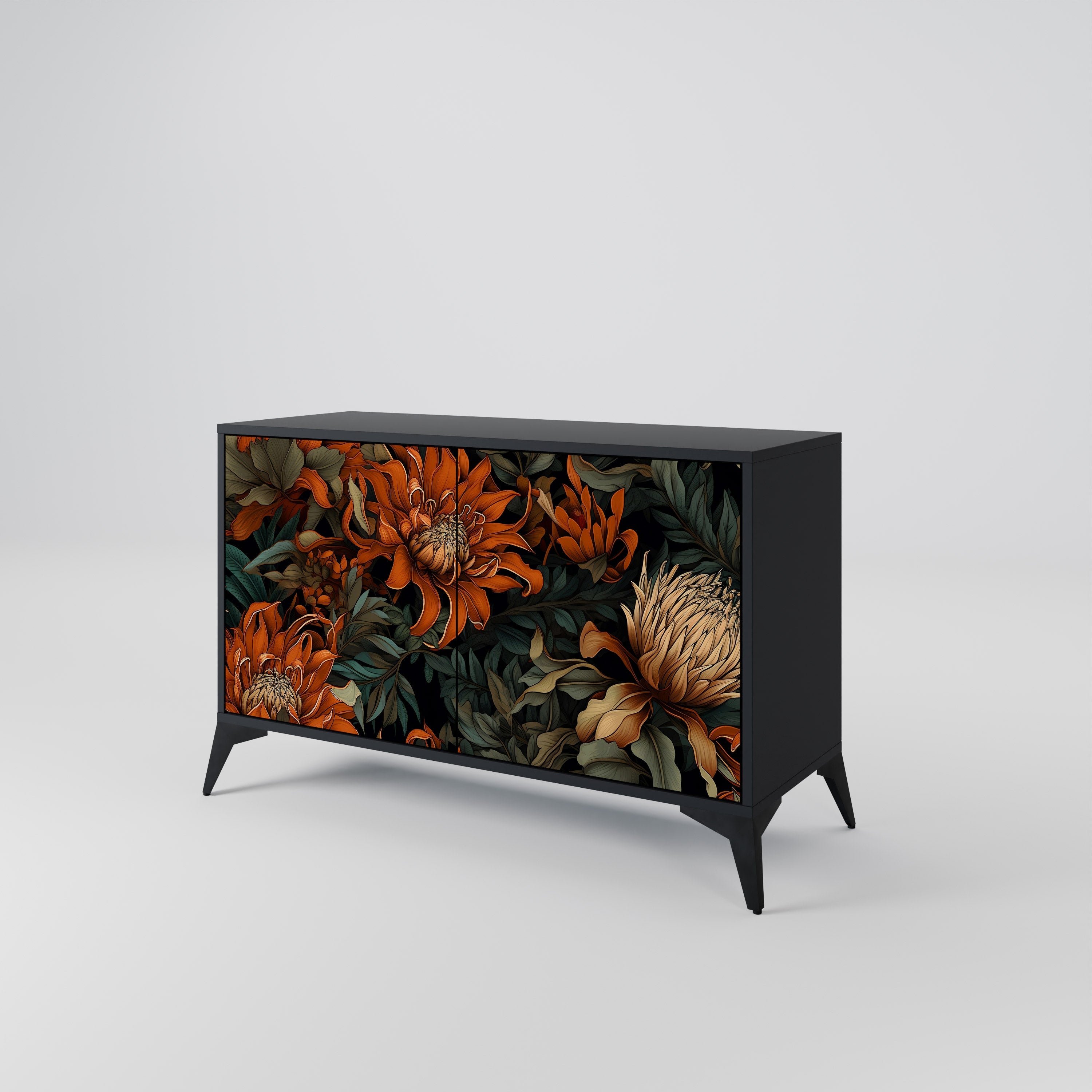 Buffet 2 portes DAWN BLOOM finition noire