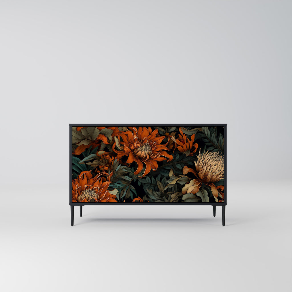 DAWN BLOOM 2-Door Sideboard in Black Finish