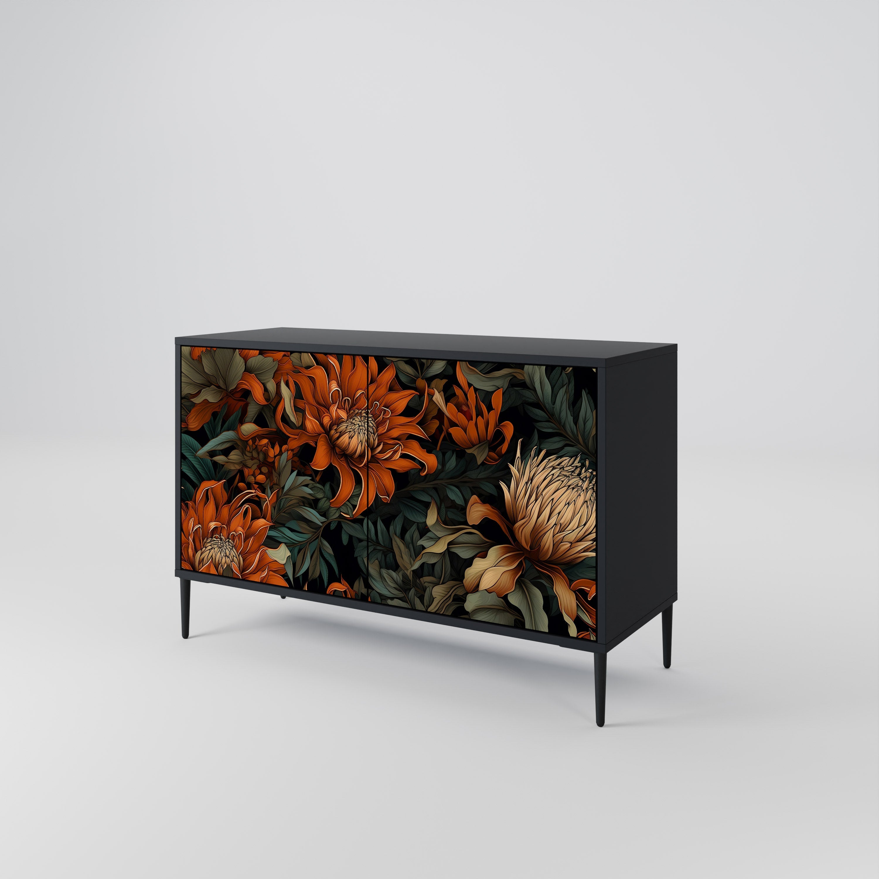 Buffet 2 portes DAWN BLOOM finition noire