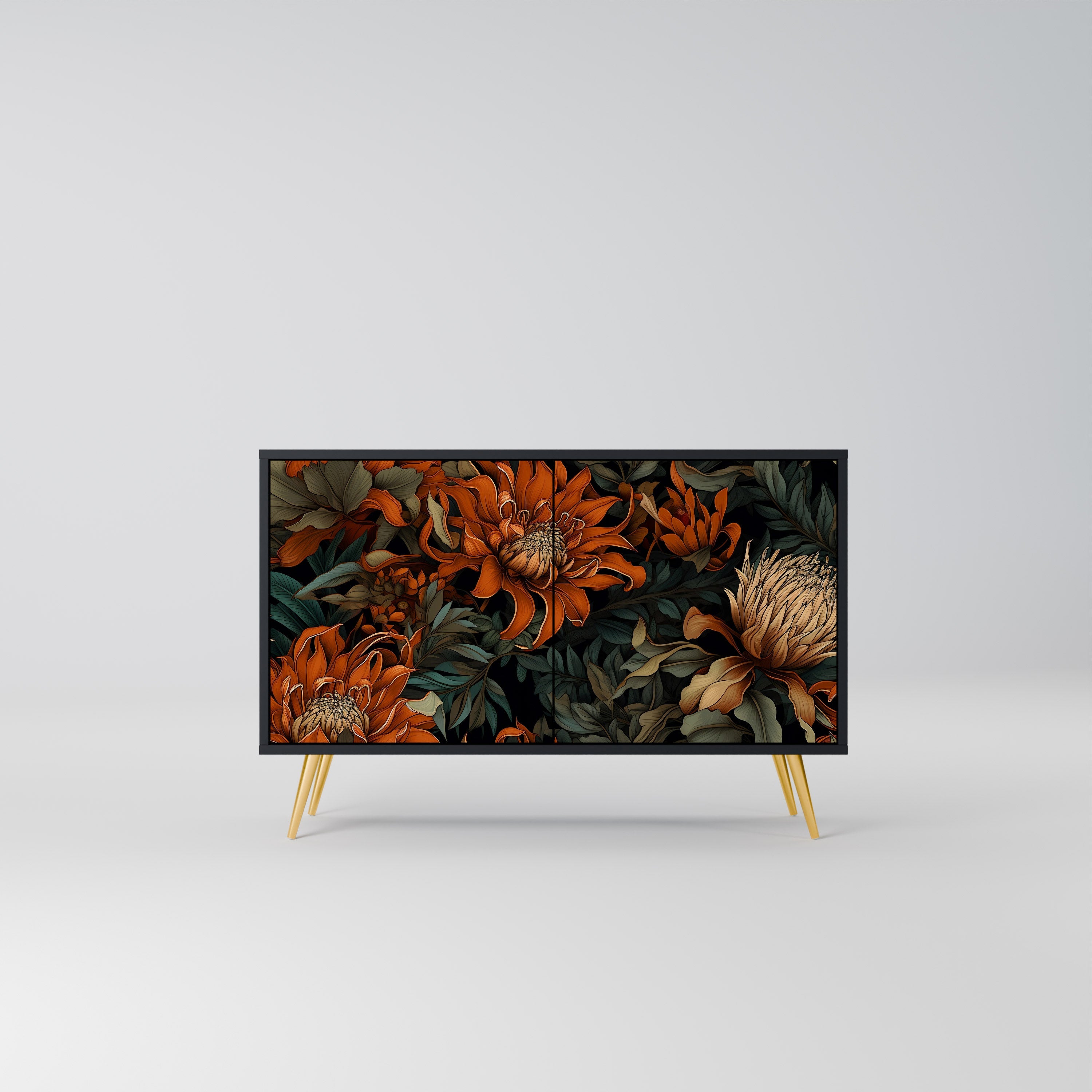 Buffet 2 portes DAWN BLOOM finition noire