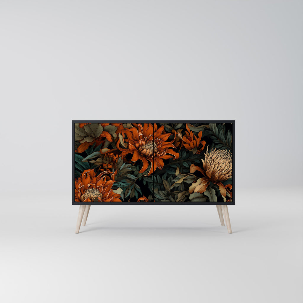 DAWN BLOOM 2-Door Sideboard in Black Finish