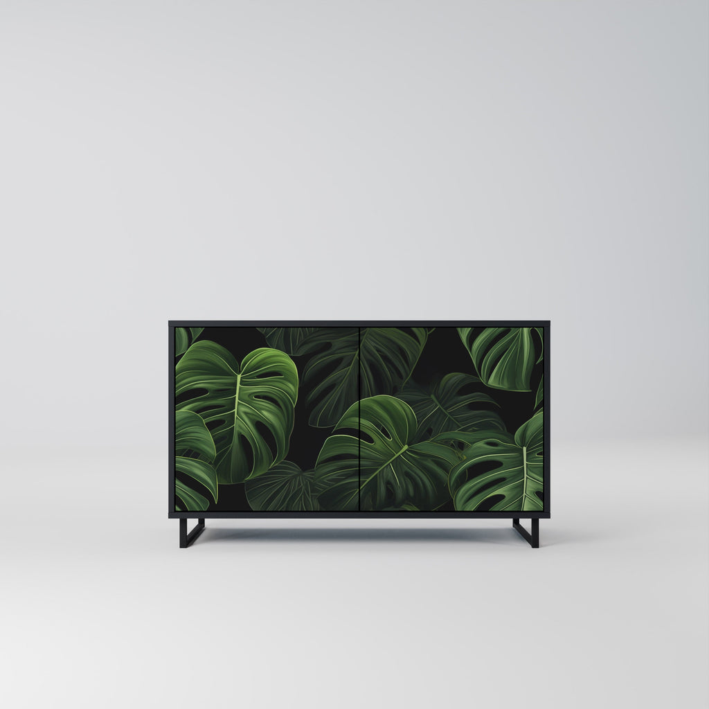 Buffet 2 portes INFINITE MONSTERA finition noire