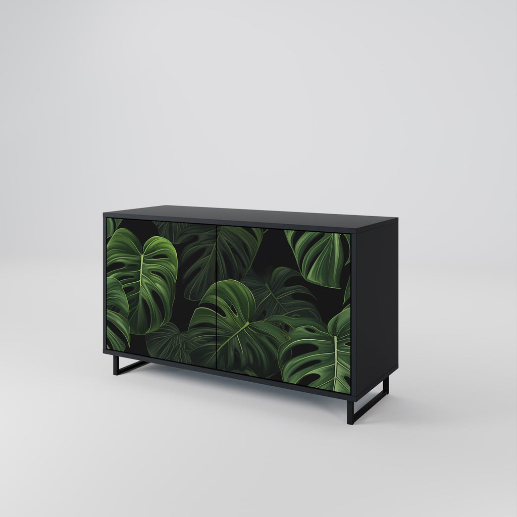 Buffet 2 portes INFINITE MONSTERA finition noire