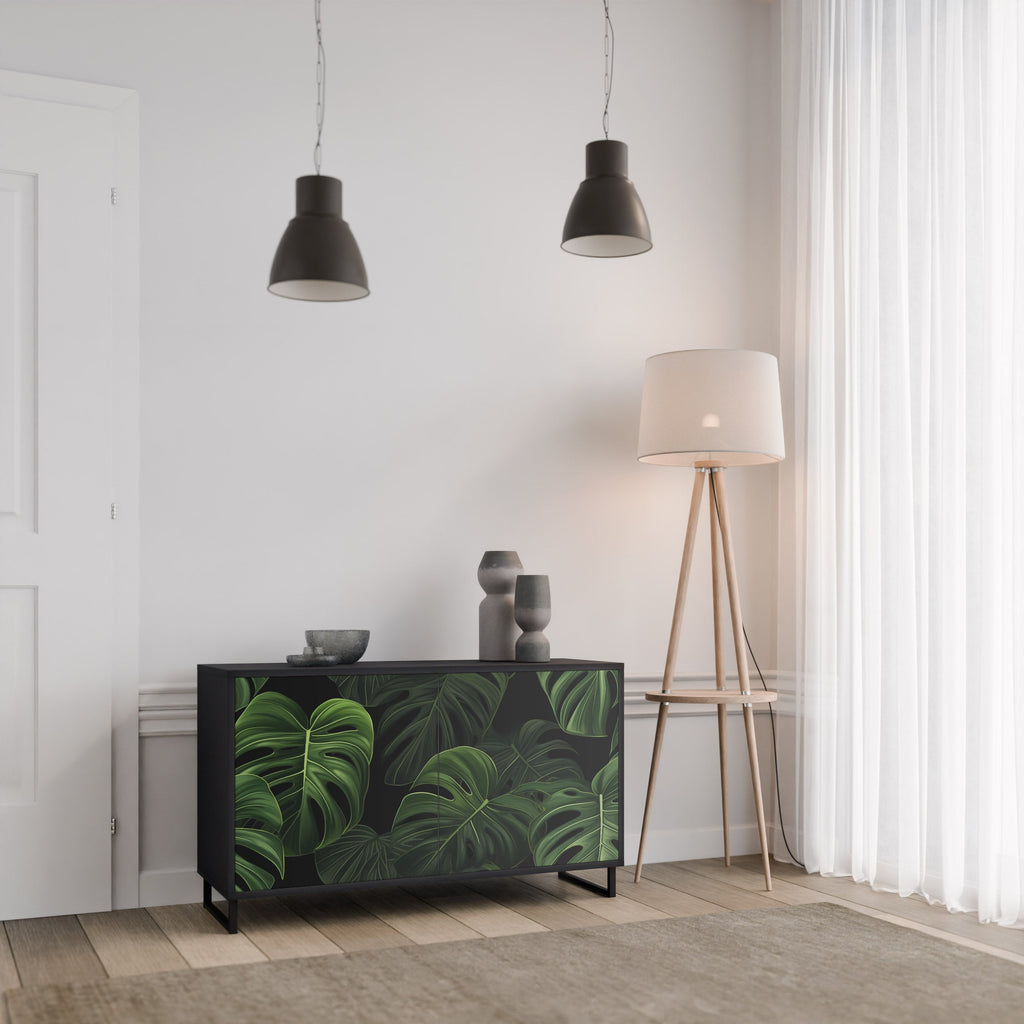 Buffet 2 portes INFINITE MONSTERA finition noire