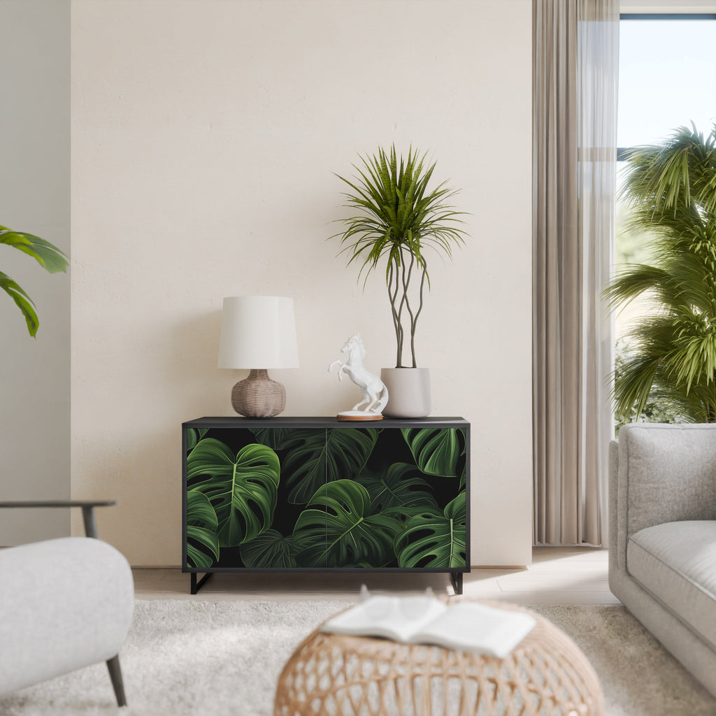 Buffet 2 portes INFINITE MONSTERA finition noire