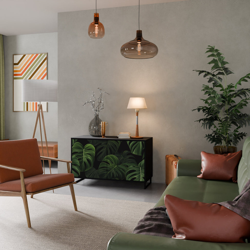 Buffet 2 portes INFINITE MONSTERA finition noire